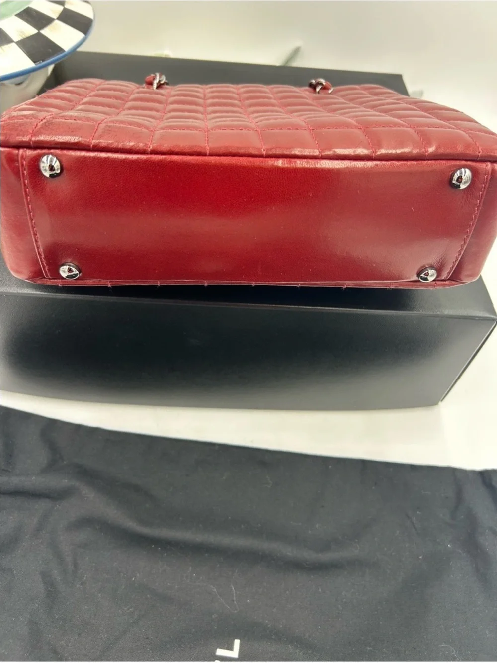 Women’s Chanel chocolate bar, Mademoiselle reissue square tote bag made in Italy